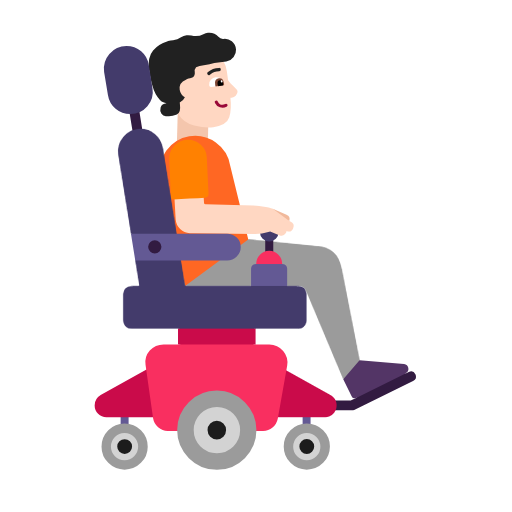 Person In Motorized Wheelchair Facing Right: Light Skin Tone on Microsoft Fluent