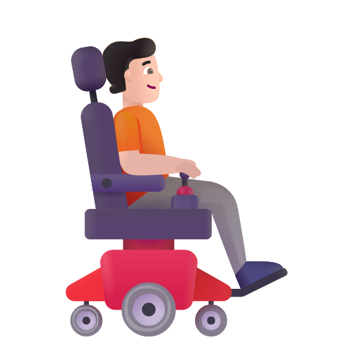 Person In Motorized Wheelchair Facing Right: Light Skin Tone on Microsoft 3D