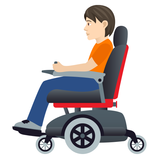Person In Motorized Wheelchair: Light Skin Tone on JoyPixels