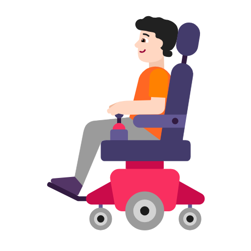Person In Motorized Wheelchair: Light Skin Tone on Microsoft Fluent