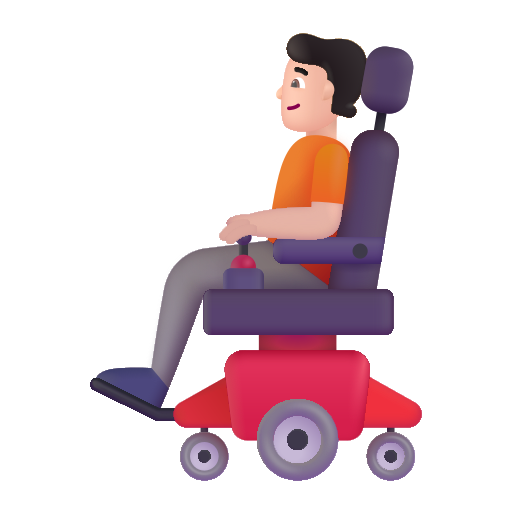 Person In Motorized Wheelchair: Light Skin Tone on Microsoft 3D