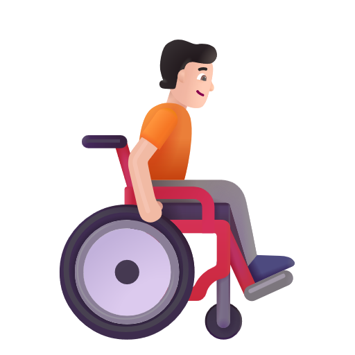 Person In Manual Wheelchair Facing Right: Light Skin Tone on Microsoft 3D