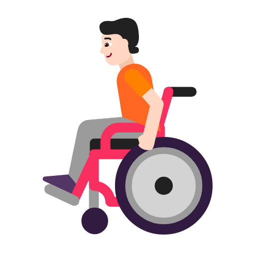 Person In Manual Wheelchair: Light Skin Tone on Microsoft Fluent
