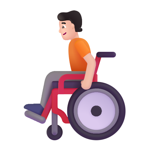 Person In Manual Wheelchair: Light Skin Tone on Microsoft 3D