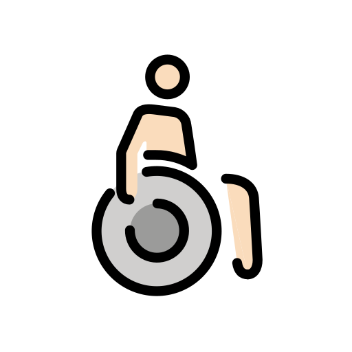 Person In Manual Wheelchair: Light Skin Tone on OpenMoji