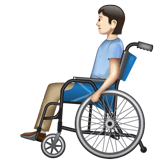 Person In Manual Wheelchair: Light Skin Tone on WhatsApp