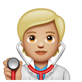 Health Worker: Medium-Light Skin Tone on WhatsApp