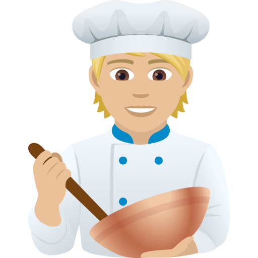 Cook: Medium-Light Skin Tone on JoyPixels