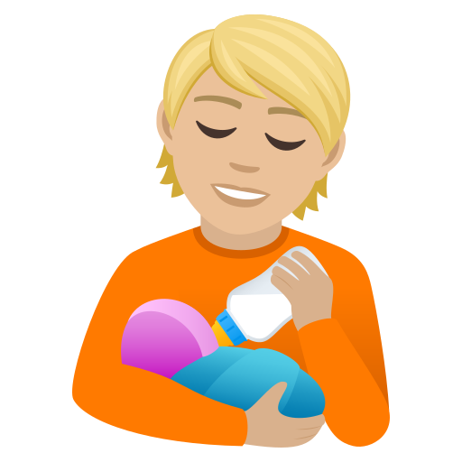 Person Feeding Baby: Medium-Light Skin Tone on JoyPixels