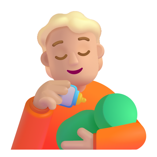 Person Feeding Baby: Medium-Light Skin Tone on Microsoft 3D