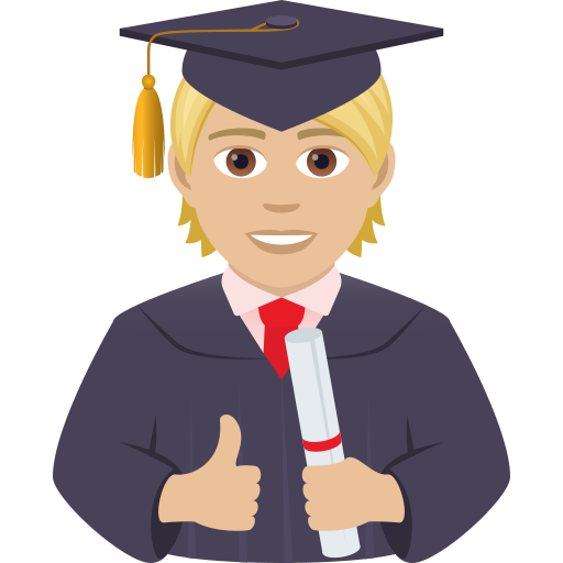 Student: Medium-Light Skin Tone on JoyPixels