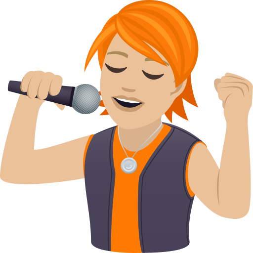 Singer: Medium-Light Skin Tone on JoyPixels
