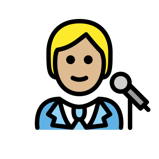 Singer: Medium-Light Skin Tone on OpenMoji