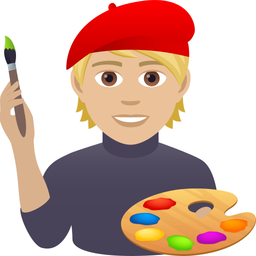 Artist: Medium-Light Skin Tone on JoyPixels