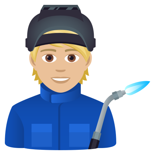 Factory Worker: Medium-Light Skin Tone on JoyPixels