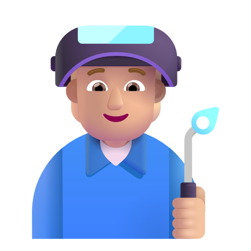 Factory Worker: Medium-Light Skin Tone on Microsoft 3D