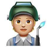 Factory Worker: Medium-Light Skin Tone on WhatsApp