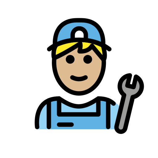 Mechanic: Medium-Light Skin Tone on OpenMoji