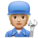 Mechanic: Medium-Light Skin Tone on WhatsApp