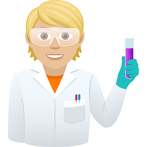 Scientist: Medium-Light Skin Tone on JoyPixels