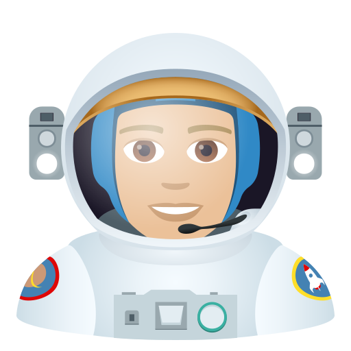 Astronaut: Medium-Light Skin Tone on JoyPixels