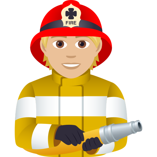 Firefighter: Medium-Light Skin Tone on JoyPixels