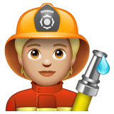 Firefighter: Medium-Light Skin Tone on WhatsApp