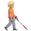 Person With White Cane Facing Right: Medium-Light Skin Tone on Samsung