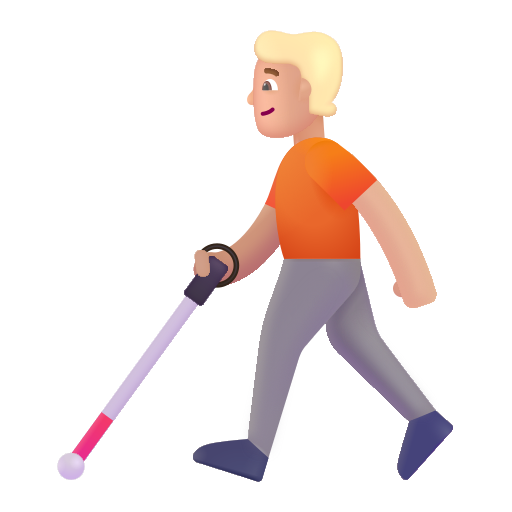 Person With White Cane: Medium-Light Skin Tone on Microsoft 3D