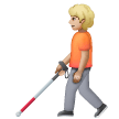 Person With White Cane: Medium-Light Skin Tone on Samsung