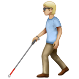 Person With White Cane: Medium-Light Skin Tone on WhatsApp
