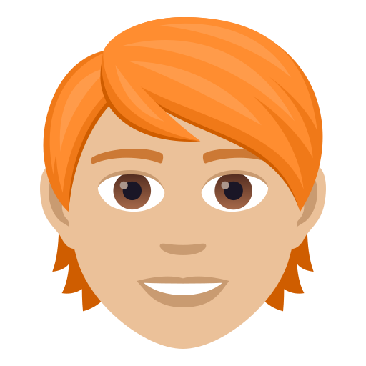 Person: Red Hair: Medium-Light Skin Tone on JoyPixels
