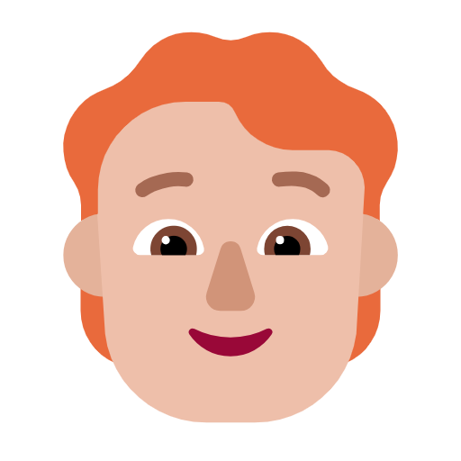 Person: Red Hair: Medium-Light Skin Tone on Microsoft Fluent