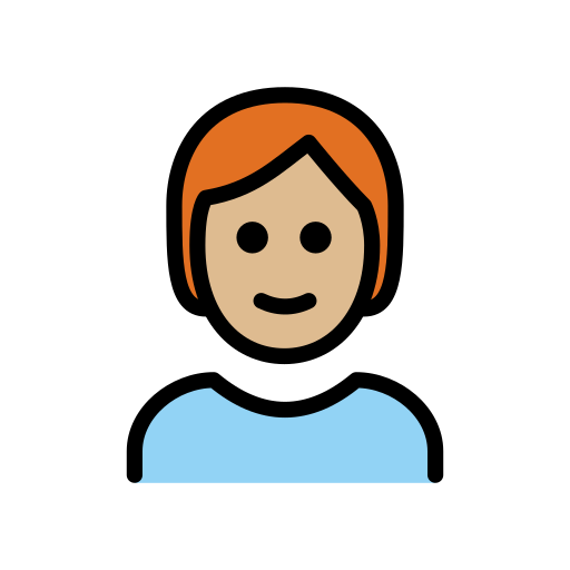 Person: Red Hair: Medium-Light Skin Tone on OpenMoji