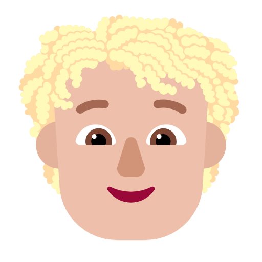 Person: Curly Hair: Medium-Light Skin Tone on Microsoft Fluent
