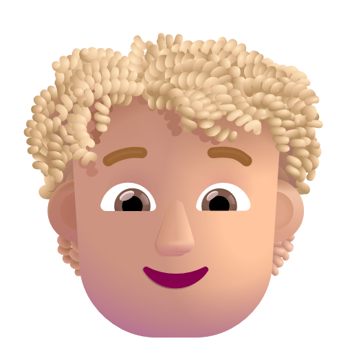 Person: Curly Hair: Medium-Light Skin Tone on Microsoft 3D