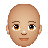 Person: Bald: Medium-Light Skin Tone on WhatsApp