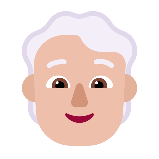 Person: White Hair: Medium-Light Skin Tone on Microsoft Fluent