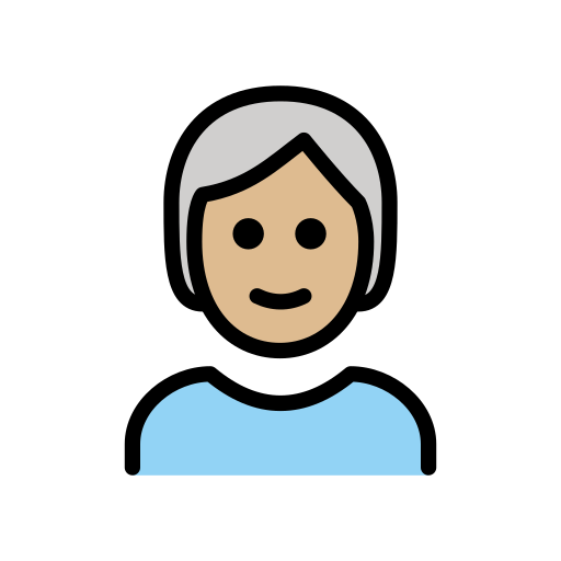 Person: White Hair: Medium-Light Skin Tone on OpenMoji