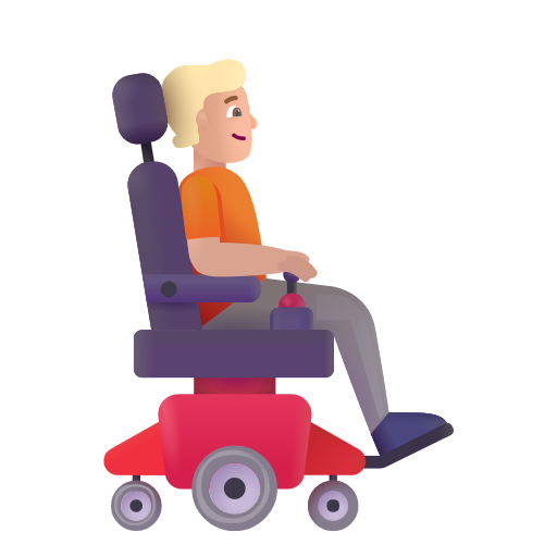 Person In Motorized Wheelchair Facing Right: Medium-Light Skin Tone on Microsoft 3D