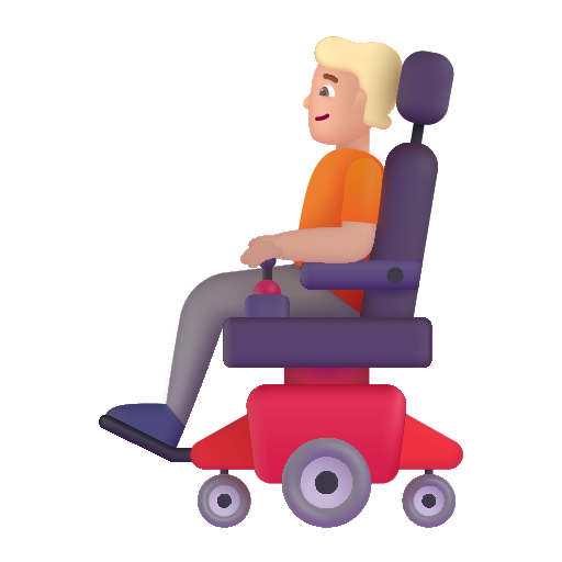 Person In Motorized Wheelchair: Medium-Light Skin Tone on Microsoft 3D