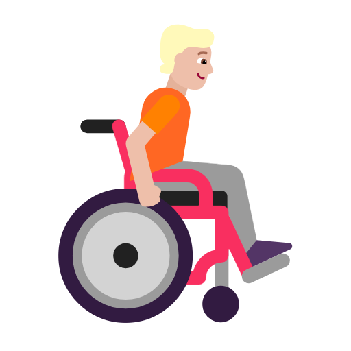 Person In Manual Wheelchair Facing Right: Medium-Light Skin Tone on Microsoft Fluent
