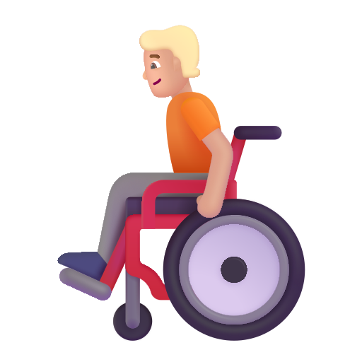 Person In Manual Wheelchair: Medium-Light Skin Tone on Microsoft 3D