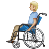 Person In Manual Wheelchair: Medium-Light Skin Tone on WhatsApp