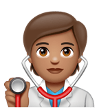 Health Worker: Medium Skin Tone on WhatsApp
