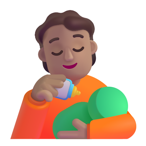 Person Feeding Baby: Medium Skin Tone on Microsoft 3D