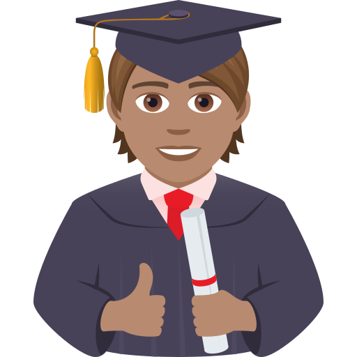 Student: Medium Skin Tone on JoyPixels