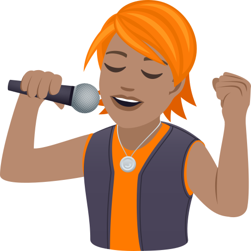 Singer: Medium Skin Tone on JoyPixels
