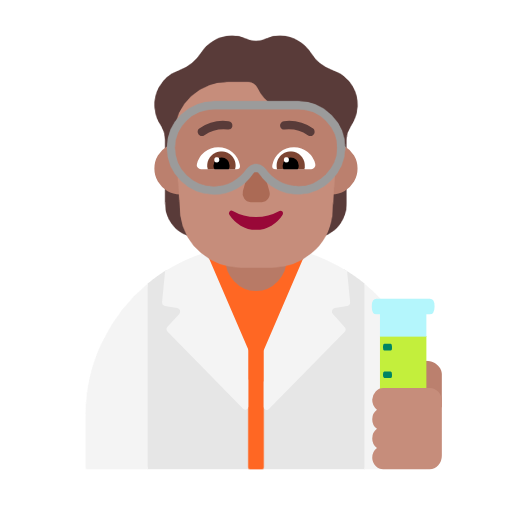 Scientist: Medium Skin Tone on Microsoft Fluent