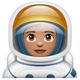 Astronaut: Medium Skin Tone on WhatsApp